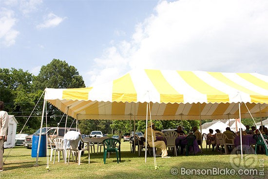 Wedding reception tent