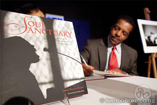 Jason Miccolo Johnson autographing his book 'Soul Sanctuary'