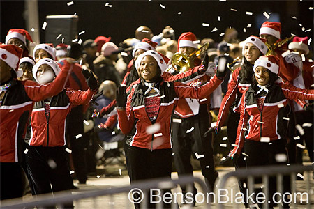 school band in parade