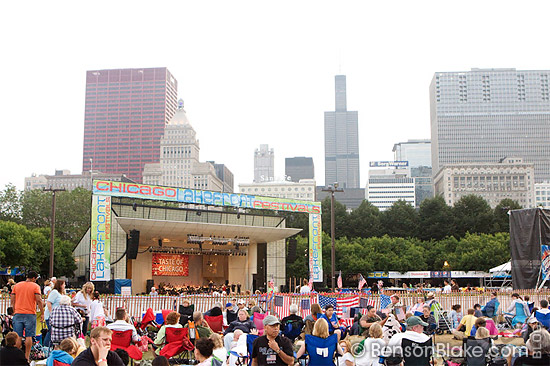 Main concert stage at The Taste of Chicago Main concert stage at The Taste of Chicago