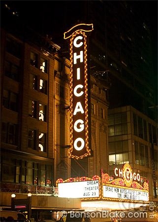 The Chicago Theater at night The Chicago Theater at night